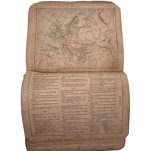 Colton's New Introductory Geography 1875 Hardback Book D. D. Merrill Damage READ - Picture 8 of 16